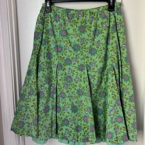 Garnet Hill green floral skirt